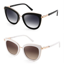 Load image into Gallery viewer, FENCHI cat eye women sunglasses female sun glasses  black white brand designer vintage punk oculos de sol feminino lunettes