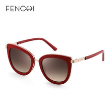 Load image into Gallery viewer, FENCHI cat eye women sunglasses female sun glasses  black white brand designer vintage punk oculos de sol feminino lunettes