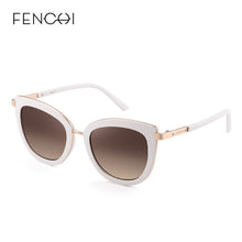 Load image into Gallery viewer, FENCHI cat eye women sunglasses female sun glasses  black white brand designer vintage punk oculos de sol feminino lunettes