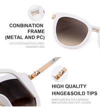 Load image into Gallery viewer, FENCHI cat eye women sunglasses female sun glasses  black white brand designer vintage punk oculos de sol feminino lunettes