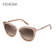 Load image into Gallery viewer, FENCHI cat eye women sunglasses female sun glasses  black white brand designer vintage punk oculos de sol feminino lunettes