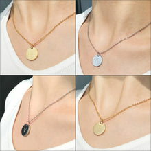 Load image into Gallery viewer, Disc Pendant Necklace Gold/Silver Color Letter Alfabet Necklace 316L Stainless Steel Chain Necklaces For Women