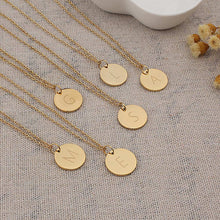 Load image into Gallery viewer, Disc Pendant Necklace Gold/Silver Color Letter Alfabet Necklace 316L Stainless Steel Chain Necklaces For Women