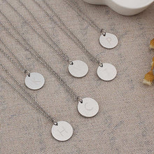 Load image into Gallery viewer, Disc Pendant Necklace Gold/Silver Color Letter Alfabet Necklace 316L Stainless Steel Chain Necklaces For Women