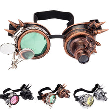 Load image into Gallery viewer, FLORATA Cosplay Vintage Rivet Steampunk Goggles Glasses Welding Gothic Freeshipping&amp;