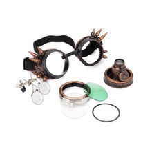 Load image into Gallery viewer, FLORATA Cosplay Vintage Rivet Steampunk Goggles Glasses Welding Gothic Freeshipping&amp;