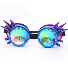 Load image into Gallery viewer, FLORATA Kaleidoscope Colorful Glasses Rave Festival Party EDM Sunglasses Diffracted Lens Steampunk Goggles