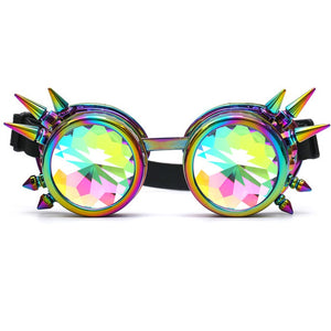 FLORATA Kaleidoscope Colorful Glasses Rave Festival Party EDM Sunglasses Diffracted Lens Steampunk Goggles