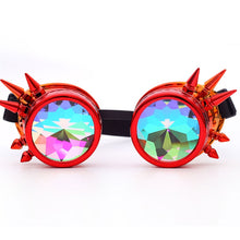 Load image into Gallery viewer, FLORATA Kaleidoscope Colorful Glasses Rave Festival Party EDM Sunglasses Diffracted Lens Steampunk Goggles