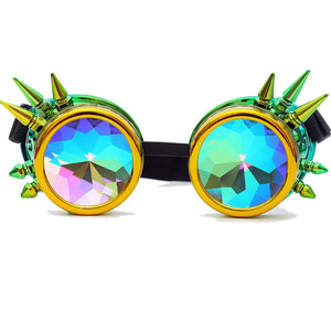 FLORATA Kaleidoscope Colorful Glasses Rave Festival Party EDM Sunglasses Diffracted Lens Steampunk Goggles