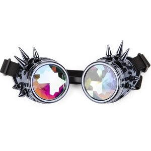 FLORATA Kaleidoscope Colorful Glasses Rave Festival Party EDM Sunglasses Diffracted Lens Steampunk Goggles