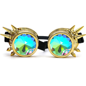 FLORATA Kaleidoscope Colorful Glasses Rave Festival Party EDM Sunglasses Diffracted Lens Steampunk Goggles