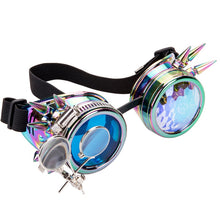 Load image into Gallery viewer, FLORATA Punk Gothic Goggles Different Lens Rainbow EDM Glasses Unisex Rivet Steampunk Goggles Cosplay Vintage Gothic Eyewear