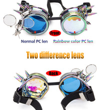 Load image into Gallery viewer, FLORATA Punk Gothic Goggles Different Lens Rainbow EDM Glasses Unisex Rivet Steampunk Goggles Cosplay Vintage Gothic Eyewear