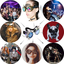 Load image into Gallery viewer, FLORATA Punk Gothic Goggles Different Lens Rainbow EDM Glasses Unisex Rivet Steampunk Goggles Cosplay Vintage Gothic Eyewear