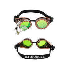 Load image into Gallery viewer, FLORATA Punk Gothic Goggles Different Lens Rainbow EDM Glasses Unisex Rivet Steampunk Goggles Cosplay Vintage Gothic Eyewear