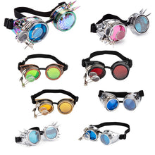 Load image into Gallery viewer, FLORATA Punk Gothic Goggles Different Lens Rainbow EDM Glasses Unisex Rivet Steampunk Goggles Cosplay Vintage Gothic Eyewear
