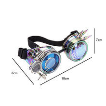 Load image into Gallery viewer, FLORATA Punk Gothic Goggles Different Lens Rainbow EDM Glasses Unisex Rivet Steampunk Goggles Cosplay Vintage Gothic Eyewear