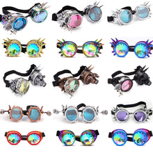 Load image into Gallery viewer, FLORATA Punk Gothic Goggles Different Lens Rainbow EDM Glasses Unisex Rivet Steampunk Goggles Cosplay Vintage Gothic Eyewear