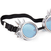 Carica l'immagine nel visualizzatore di Gallery, FLORATA Rivetto Steampunk Occhiali Caleidoscopio Lenti in cristallo Cosplay Occhiali vintage Saldatura Uomo Donna Gothic Cool Eyewear 