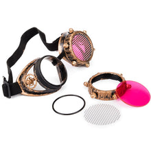Carica l'immagine nel visualizzatore di Gallery, FLORATA Rivetto Steampunk Occhiali Caleidoscopio Lenti in cristallo Cosplay Occhiali vintage Saldatura Uomo Donna Gothic Cool Eyewear 