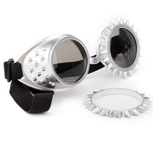 Carica l'immagine nel visualizzatore di Gallery, FLORATA Rivetto Steampunk Occhiali Caleidoscopio Lenti in cristallo Cosplay Occhiali vintage Saldatura Uomo Donna Gothic Cool Eyewear 