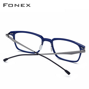FONEX Acetate Optical Glasses Frame Men Square Prescription Eyeglasses 2023 Commerce Myopia Spectacles Male Screwless Eyewear
