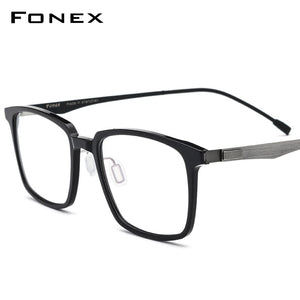 FONEX Acetate Optical Glasses Frame Men Square Prescription Eyeglasses 2023 Commerce Myopia Spectacles Male Screwless Eyewear