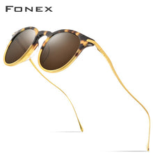 Load image into Gallery viewer, FONEX Acetate Sunglass Men Vintage Round Titanium Polarized Sun Glasses for Women  Mirror UV400 Sunglasses 857