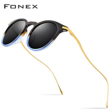 Load image into Gallery viewer, FONEX Acetate Sunglass Men Vintage Round Titanium Polarized Sun Glasses for Women  Mirror UV400 Sunglasses 857