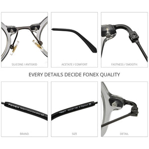 FONEX Acetate Titanium Eyeglasses Frame Men 2023 Vintage Polygon Prescription Glasses Women Optical Spectacles Eyewear F85677