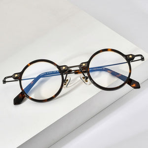 FONEX Acetate Titanium Glasses Frame Men 2023 Retro Round Prescription Eyeglasses Women Optical Spectacles Eyewear F85673