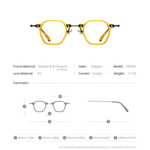 FONEX Acetate Titanium Glasses Frame Men 2023 Vintage Square Prescription Eyeglasses Women Optical Spectacles Eyewear F85681