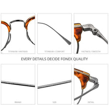 Carica l&#39;immagine nel visualizzatore di Gallery, FONEX Acetate Titanium Glasses Frame Men Retro Square Prescription Eyeglasses Women 2023 Vintage Myopia Optical Eyewear F85661