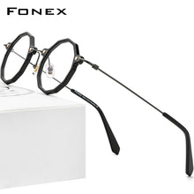 Load image into Gallery viewer, FONEX Acetate Titanium Glasses Frame Women 2023 Vintage Retro Polygon Prescription Eyeglasses Men Spectacles Eyewear F85685