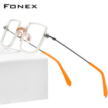 Load image into Gallery viewer, FONEX Acetate Titanium Glasses Frame Women 2023 Square Prescription Eyeglasses Men Transparent Optical Spectacles Eyewear F85687