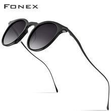 Load image into Gallery viewer, FONEX Acetate Titanium Sunglasses Men Vintage Round Polarized Sun Glasses for Women  Mirrored UV400 Shades 857
