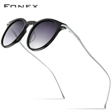 Load image into Gallery viewer, FONEX Acetate Titanium Sunglasses Men Vintage Round Polarized Sun Glasses for Women  Mirrored UV400 Shades 857