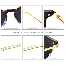 Load image into Gallery viewer, FONEX Acetate Titanium Sunglasses Men Vintage Round Polarized Sun Glasses for Women  Mirrored UV400 Shades 857