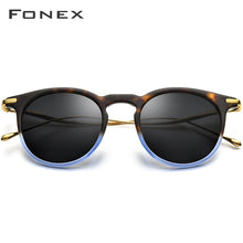 Load image into Gallery viewer, FONEX Acetate Titanium Sunglasses Men Vintage Round Polarized Sun Glasses for Women  Mirrored UV400 Shades 857
