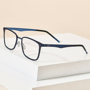 FONEX Alloy Acetate Glasses Frame Men Square Prescription Myopia Optical Eyeglasses 2023 Women Korea Screwless Eyewear F1007