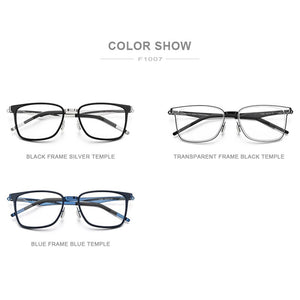 FONEX Alloy Acetate Glasses Frame Men Square Prescription Myopia Optical Eyeglasses 2023 Women Korea Screwless Eyewear F1007