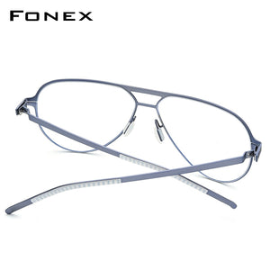 FONEX Alloy Glasses Frame Men 2023 Pilot Optical Myopia Prescription Eyeglasses Frame Full Korean Screwless Eyewear 991