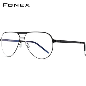 FONEX Alloy Glasses Frame Men 2023 Pilot Optical Myopia Prescription Eyeglasses Frame Full Korean Screwless Eyewear 991