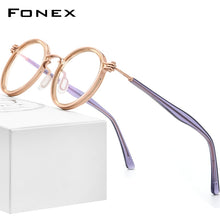 Load image into Gallery viewer, FONEX Alloy Glasses Frame Men Retro Vintage Round Prescription Eyeglasses 2023 Women Optical Korean Screwless Eyewear F1024