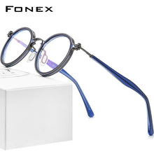 Load image into Gallery viewer, FONEX Alloy Glasses Frame Men Retro Vintage Round Prescription Eyeglasses 2023 Women Optical Korean Screwless Eyewear F1024