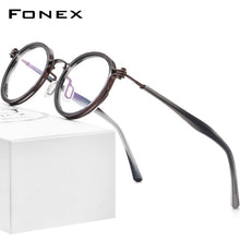 Load image into Gallery viewer, FONEX Alloy Glasses Frame Men Retro Vintage Round Prescription Eyeglasses 2023 Women Optical Korean Screwless Eyewear F1024
