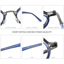Load image into Gallery viewer, FONEX Alloy Glasses Frame Men Retro Vintage Round Prescription Eyeglasses 2023 Women Optical Korean Screwless Eyewear F1024