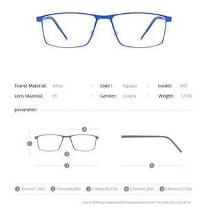 FONEX Alloy Glasses Frame Men Square Myopia Optical Prescription Eyeglasses Frames 2023 Male Korea Screwless Eyewear 997