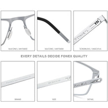 Carica l&#39;immagine nel visualizzatore di Gallery, FONEX Alloy Glasses Frame Men Square Myopia Prescription Optical Eyeglasses 2023 Male Full Korean Screwless Eyewear 993